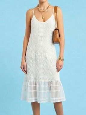 Urban Outfitters White Eyelet Midi Dress